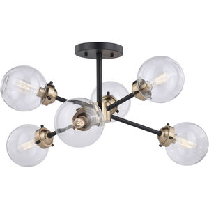Orbit LED 25 inch Muted Brass and Oil Rubbed Bronze Semi-Flush Mount Ceiling Light