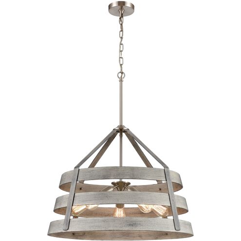 Brigantine 5 Light 24 inch Satin Nickel Chandelier Ceiling Light