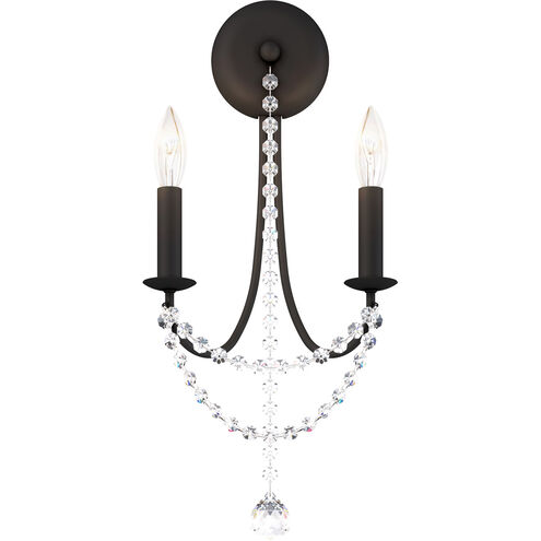 Verdana 2 Light 4 inch Black ADA Wall Sconce Wall Light in Optic