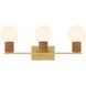 Jarrell 3 Light 24 inch Warm Brass Bathroom Vanity Light Wall Light