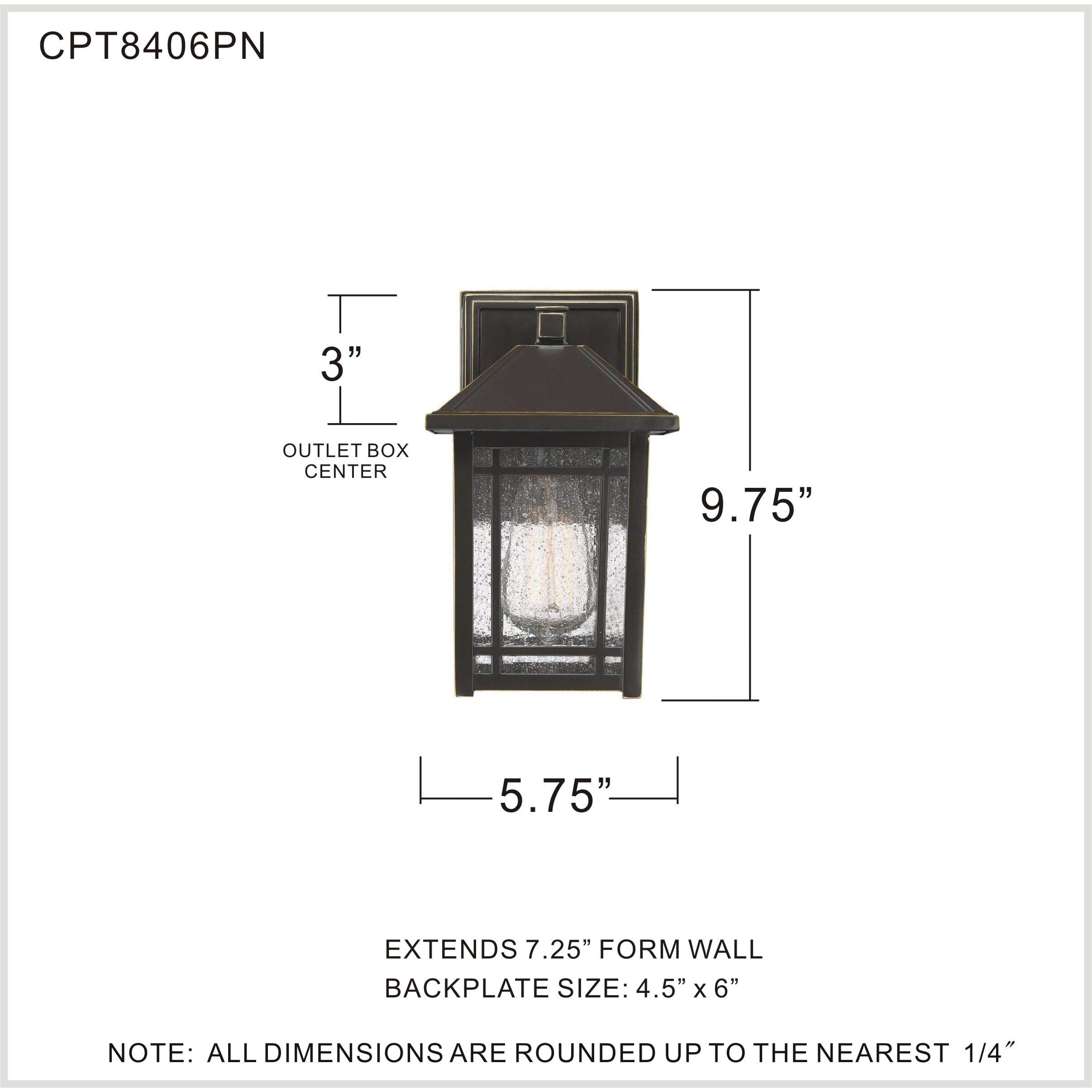 Cedar Point 1 Light 10 inch Palladian Bronze Outdoor Wall Lantern