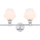 Gene 2 Light 19 inch Chrome Wall sconce Wall Light