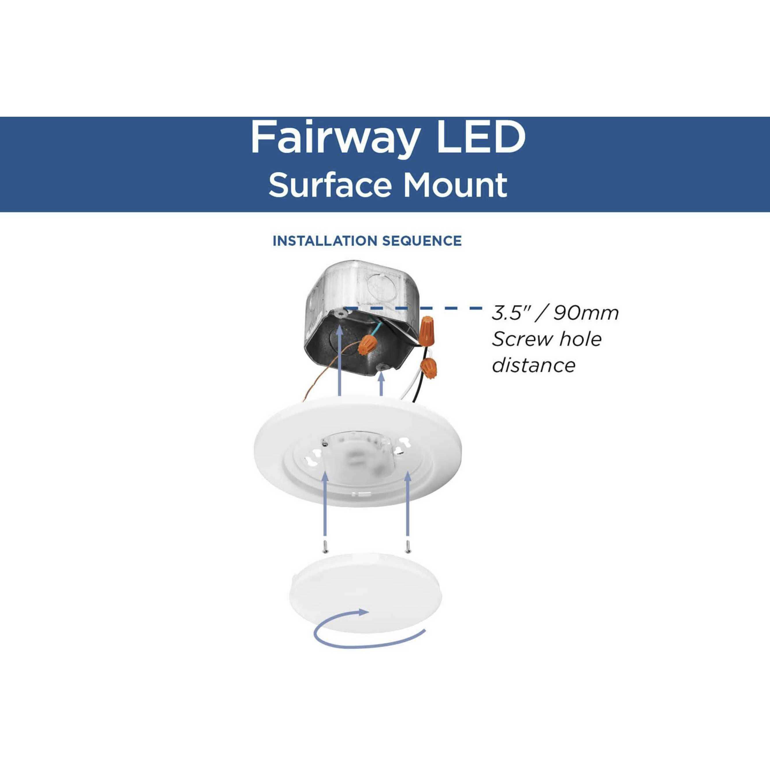 Fairway LED LED 7 inch Satin White Surface Mount Light Ceiling Light, Progress LED