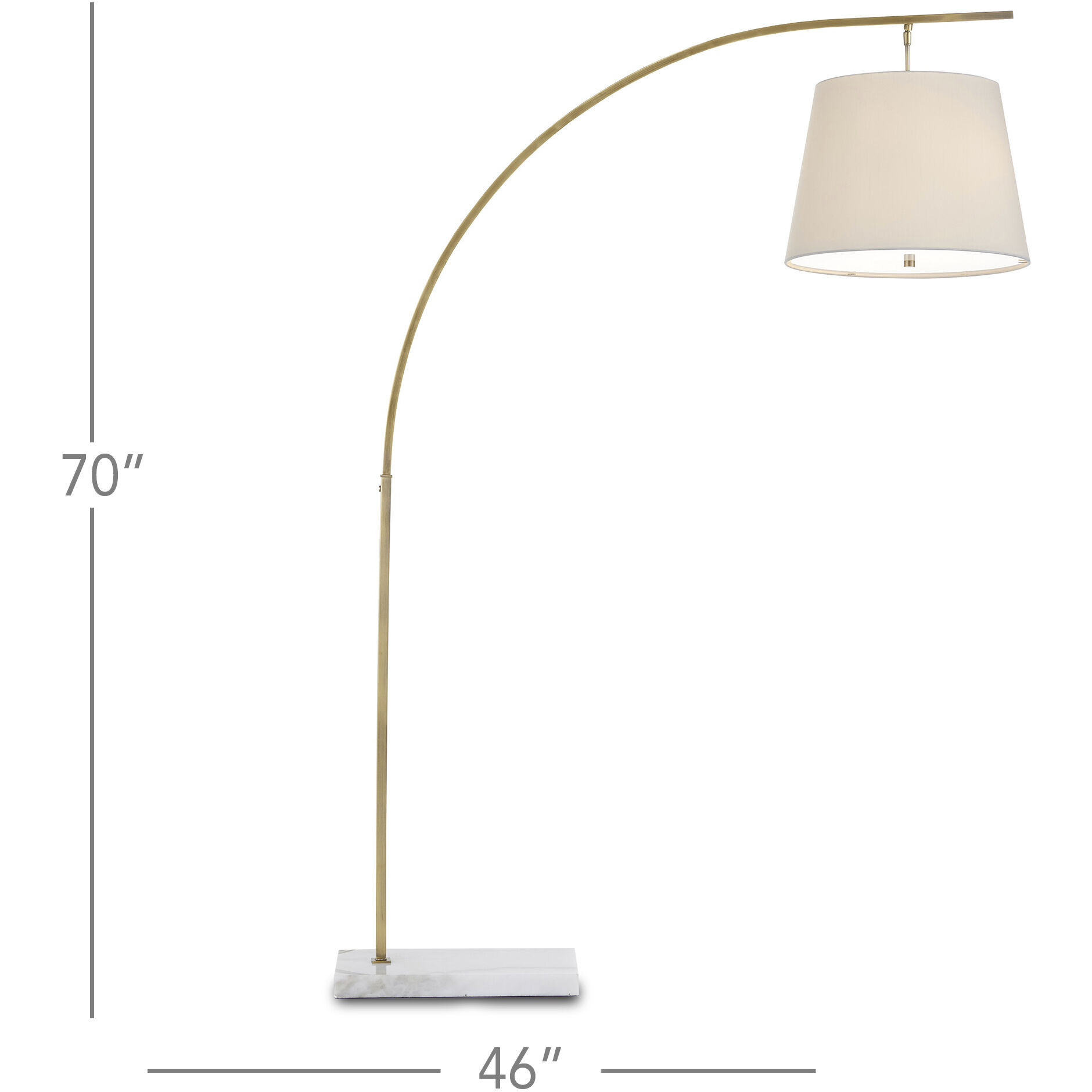 Cloister 70 inch 75 watt Antique Brass/White Floor Lamp Portable Light
