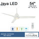 Java 54 inch Flat White Outdoor Ceiling Fan