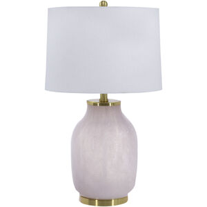 Macy 22.5 inch 60 watt Pink and White Table Lamp Portable Light