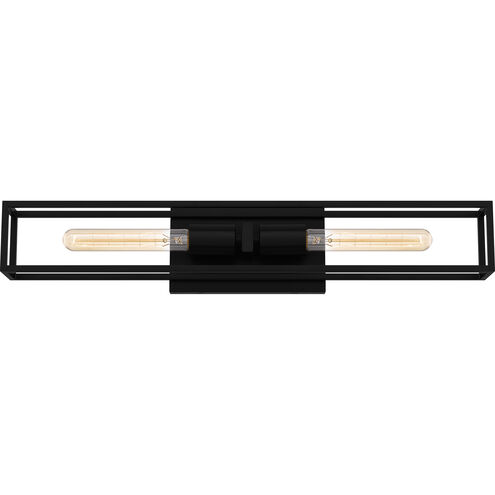 Leighton 2 Light 24 inch Matte Black Bath Light Wall Light