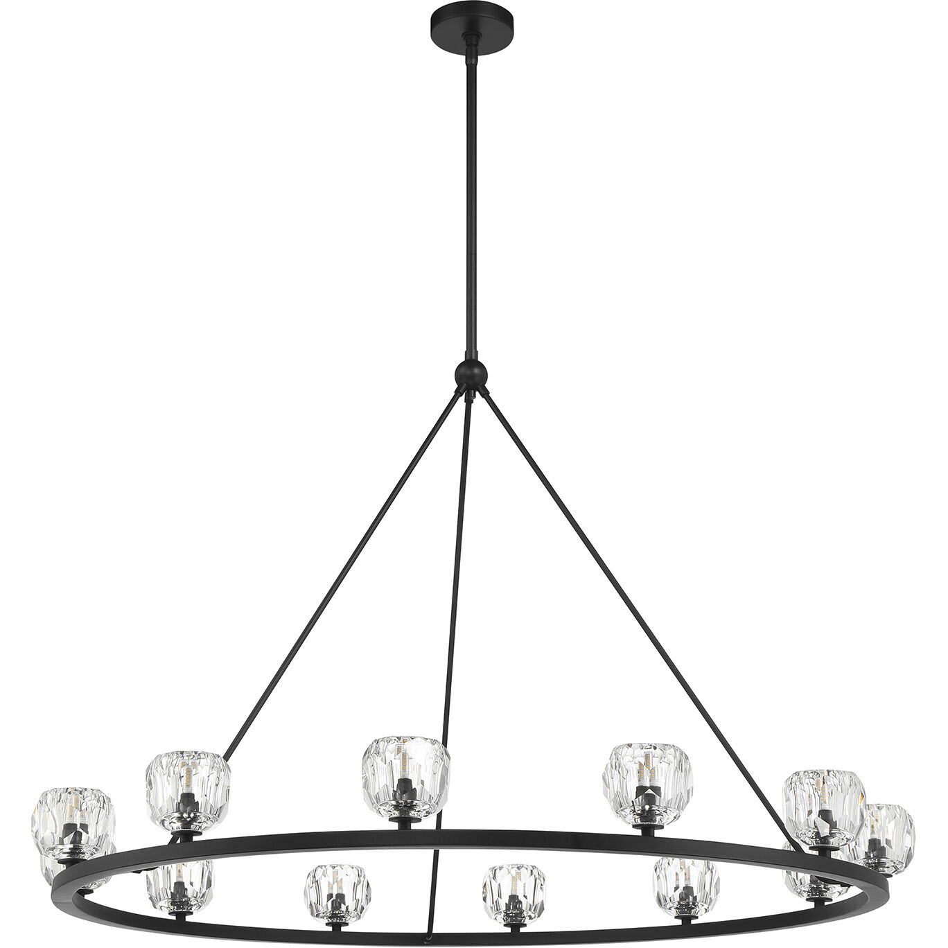Aragon 12 Light 48 inch Matte Black Chandelier Ceiling Light