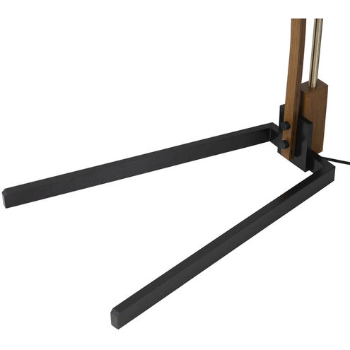 Melmar 80 inch 100.00 watt Walnut and Weathered Brass with Black Arc Floor Lamp Portable Light