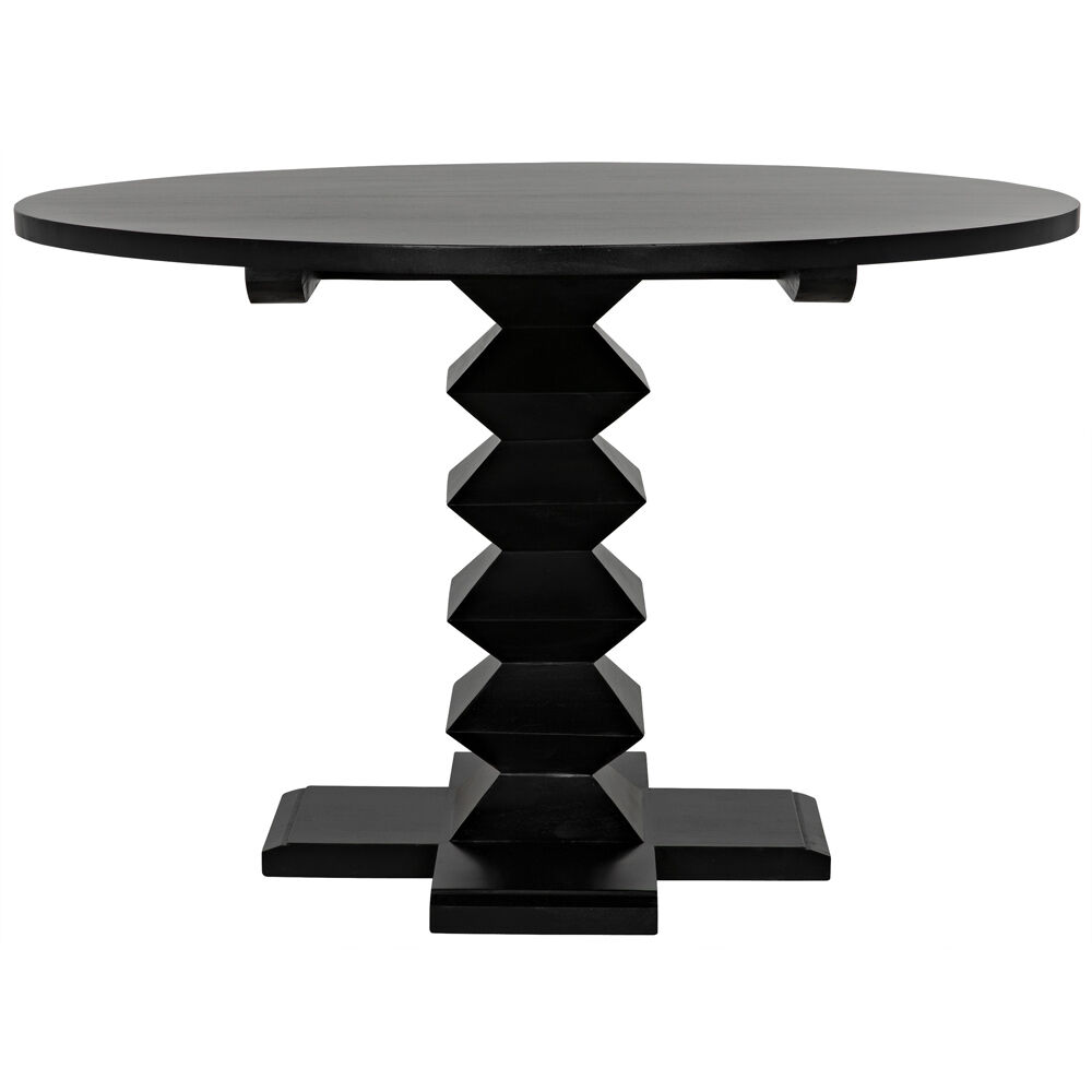 Zig-Zag 48 X 48 inch Hand Rubbed Black Dining Table