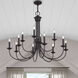 Estate 12 Light 36 inch Bronze 2-Tier Chandelier Ceiling Light