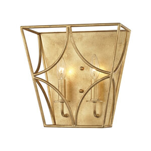 Green Point 2 Light 12 inch Gold Leaf Wall Sconce Wall Light