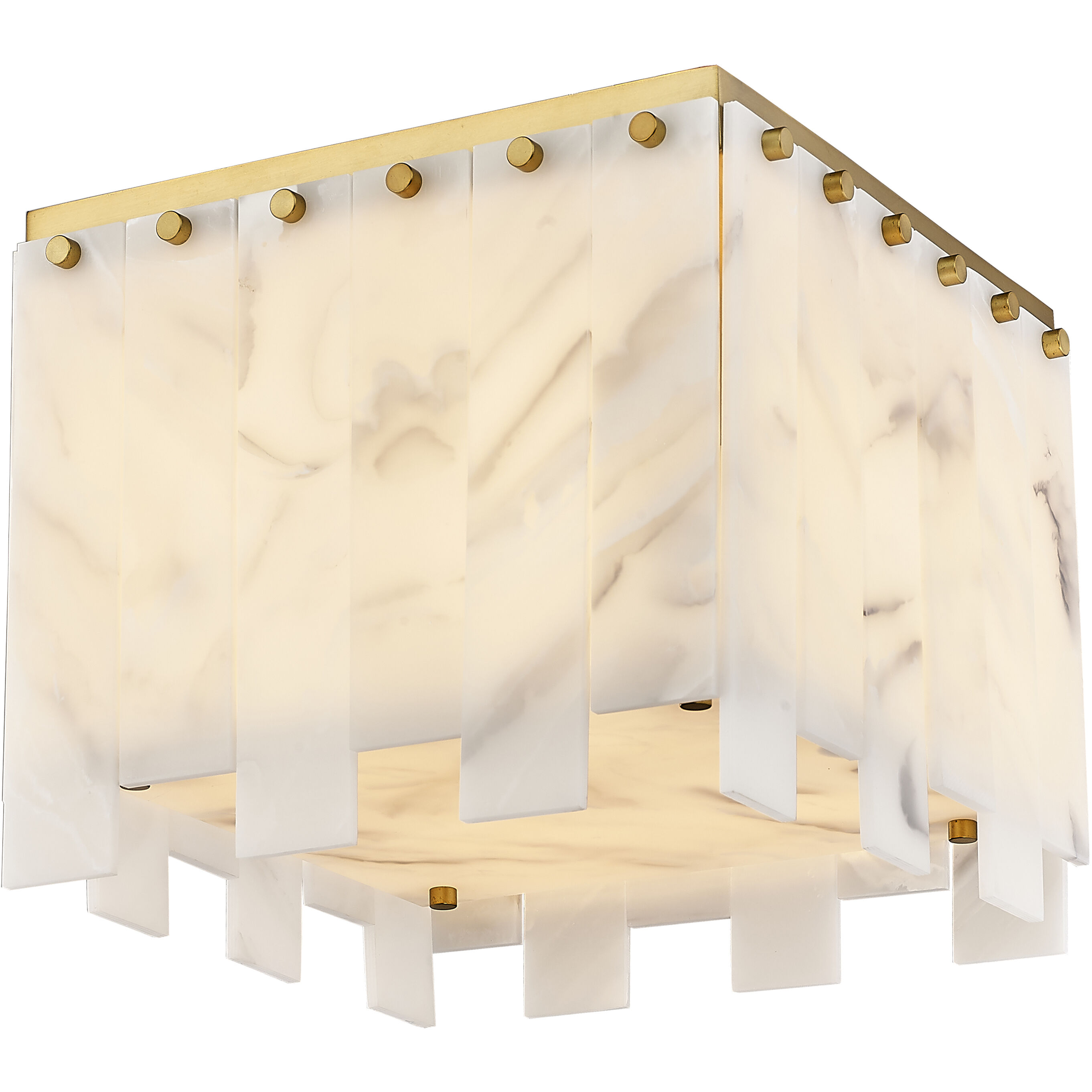 Viviana 4 Light 13.25 inch Rubbed Brass Flush Mount Ceiling Light