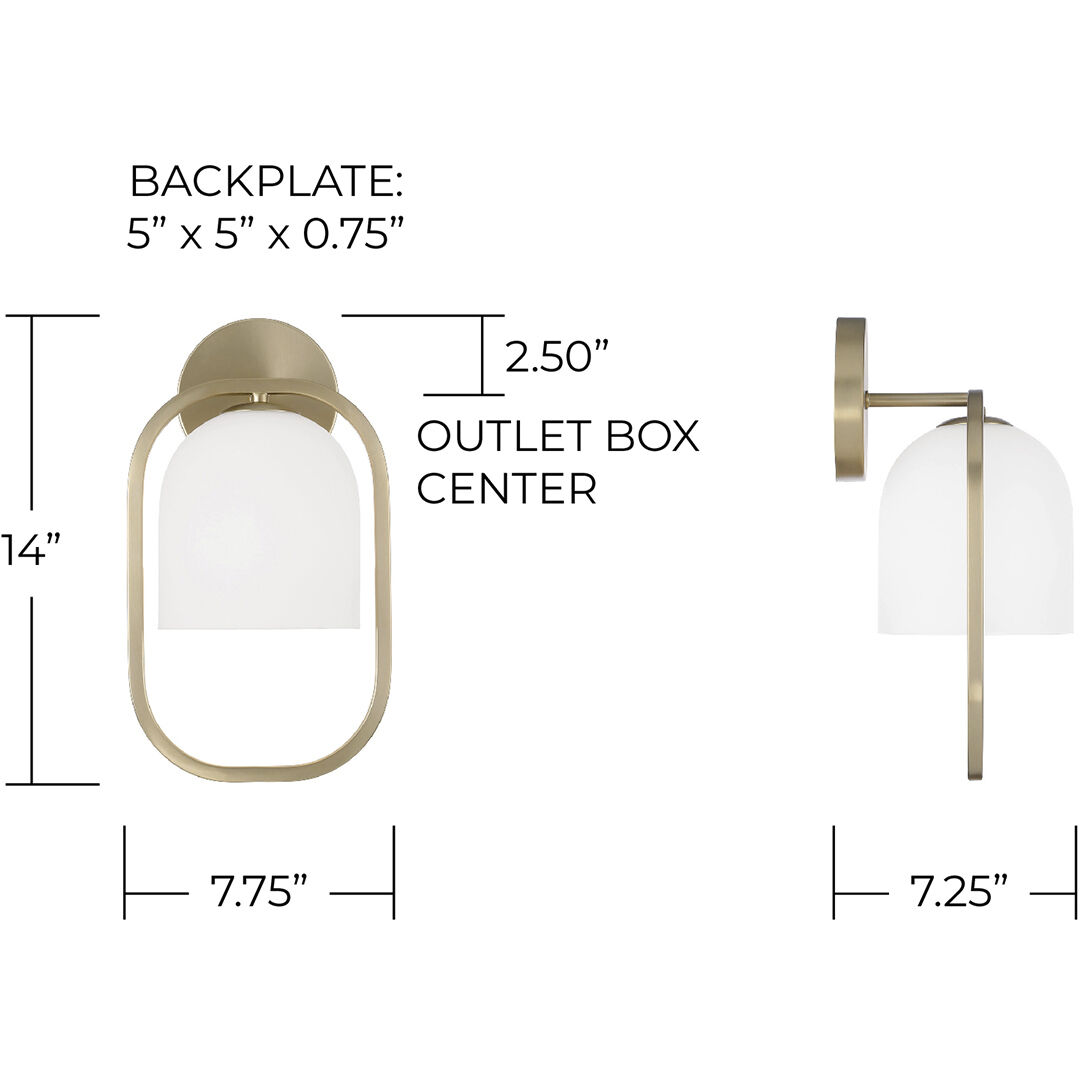 Zeek Sconce Wall Light in Matte Brass