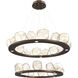 Gem LED 48.7 inch Flat Bronze Chandelier Ceiling Light, Two-Tier Ring