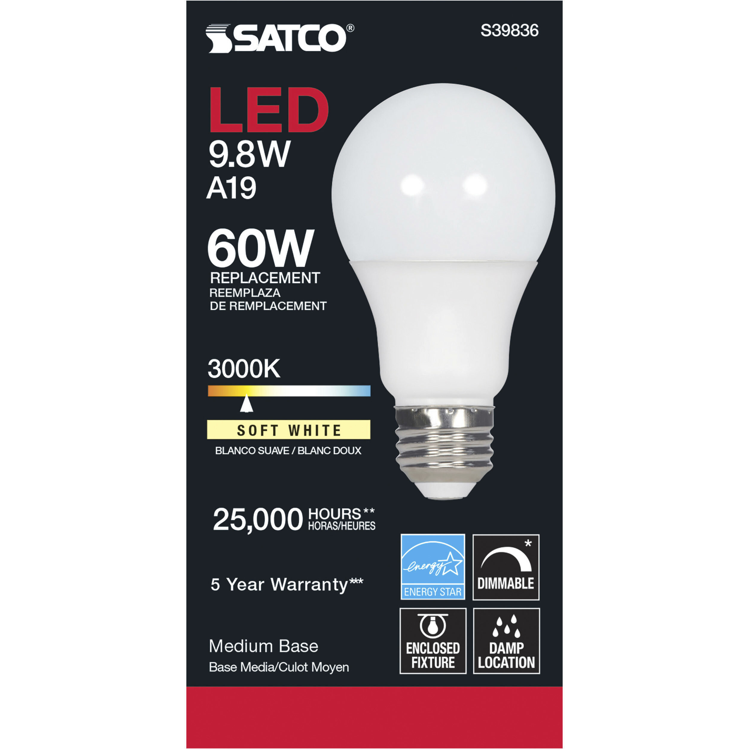 Lumos LED A19 Medium 9.80 watt 3000K Type A