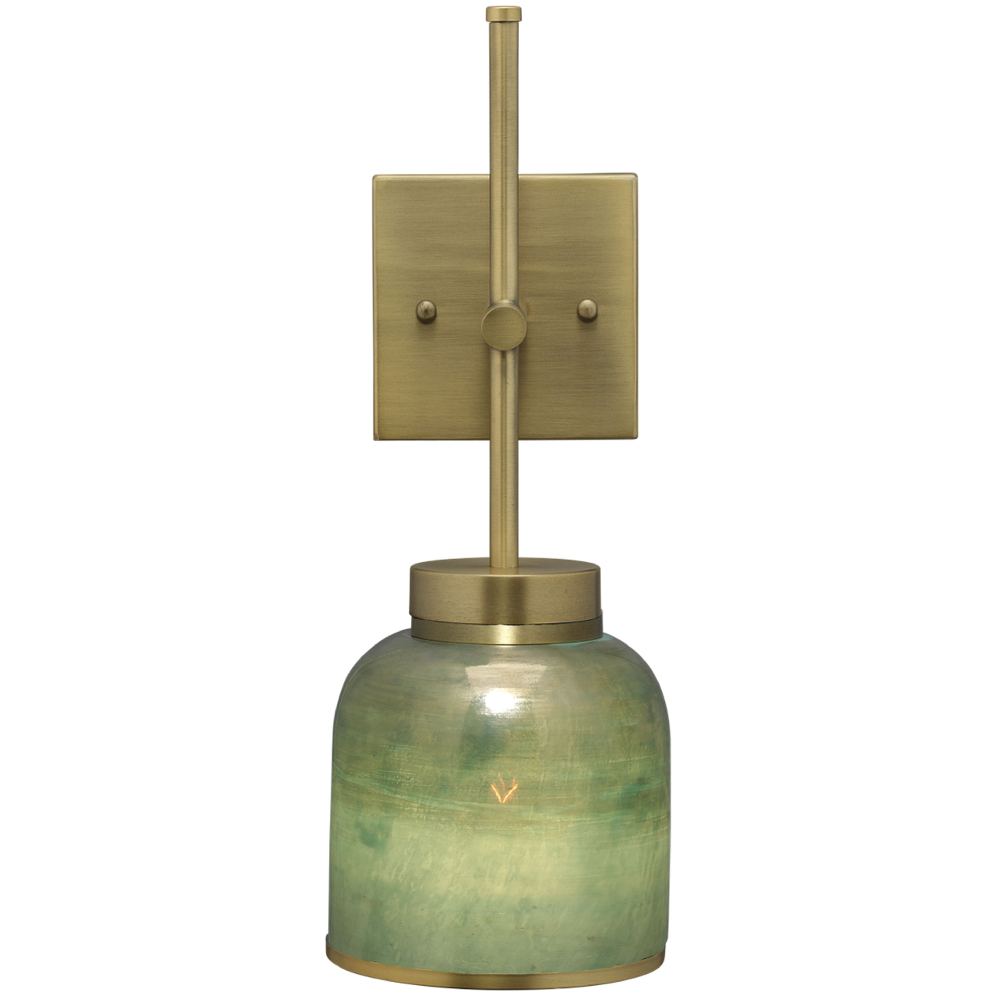 Vapor 1 Light 6 inch Antique Brass & Aqua Metallic Glass Wall Sconce Wall Light