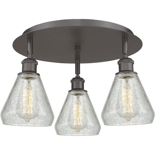 Conesus 3 Light 17.75 inch Oil Rubbed Bronze Flush Mount Ceiling Light