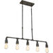 Squire 5 Light 38 inch Rustic Black Island Chandelier Ceiling Light