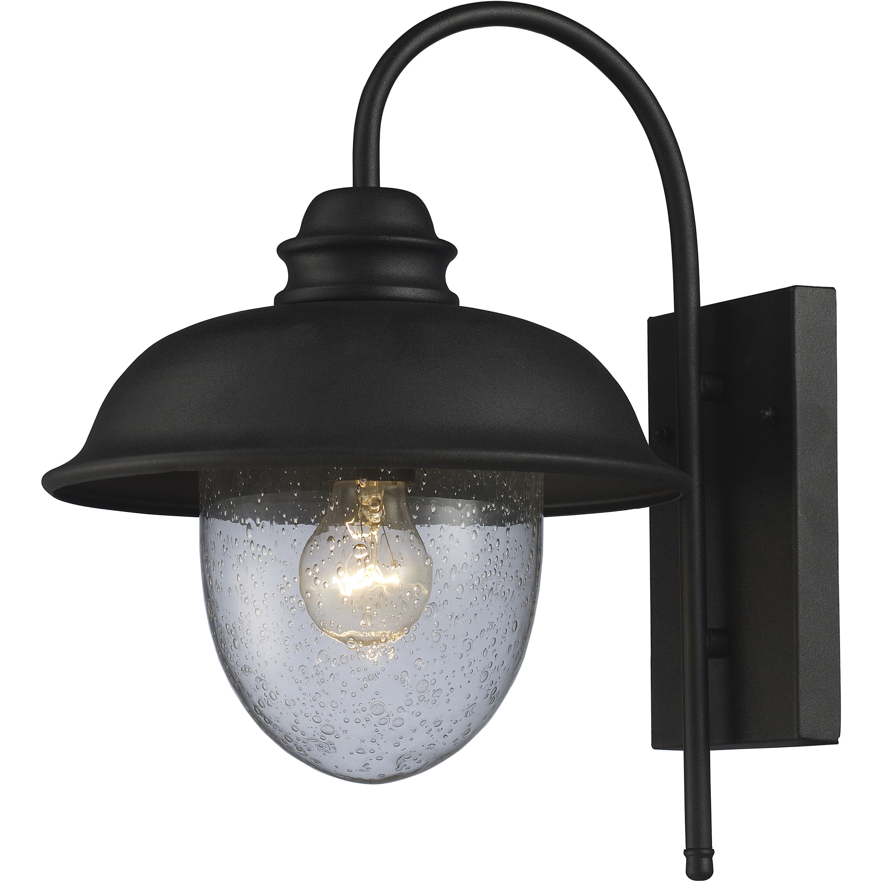 Streetside Cafe 1 Light 15 inch Matte Black Outdoor Wall Sconce