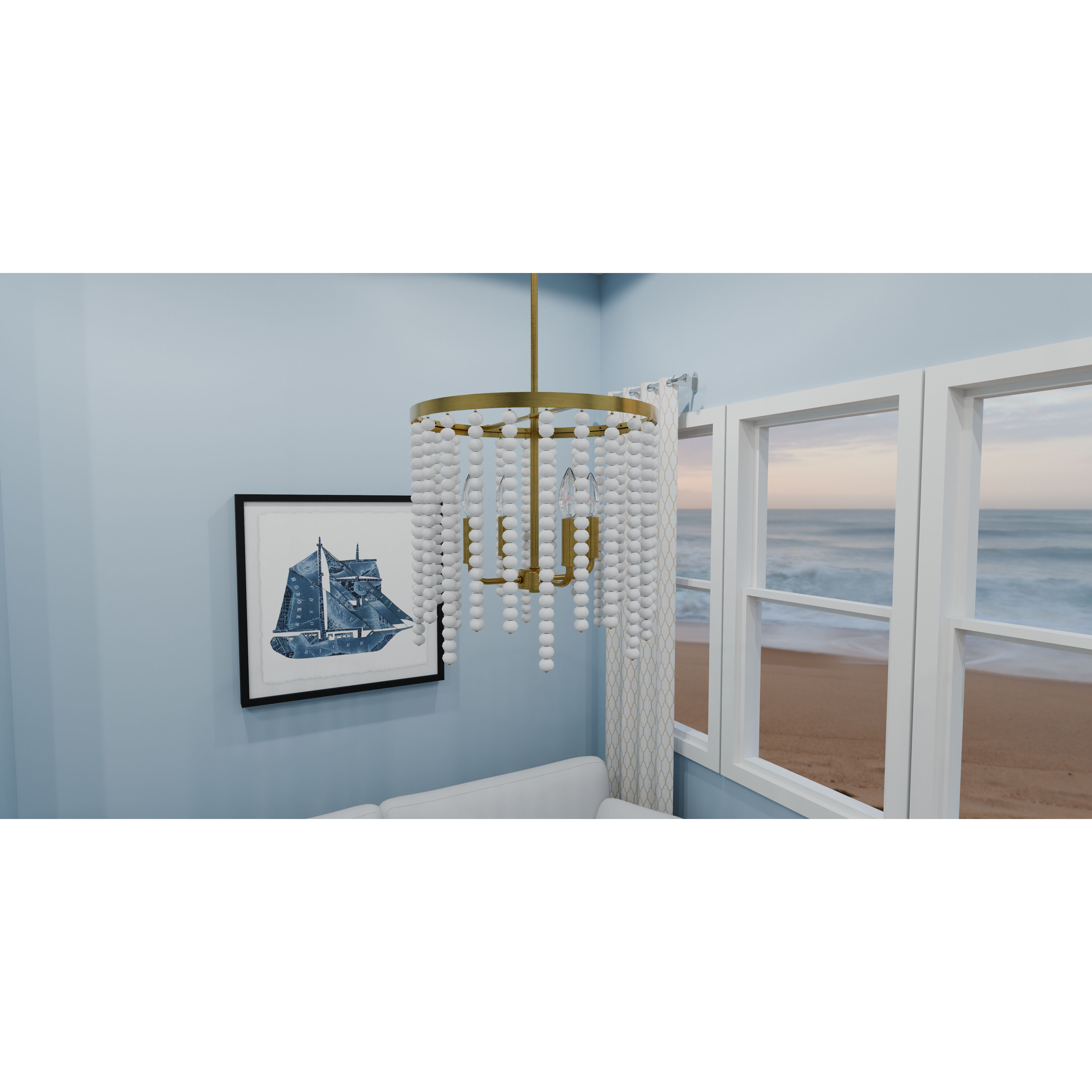 Apelle 4 Light 15.25 inch Aged Brass Pendant Ceiling Light, Large