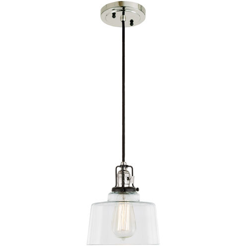 Nob Hill 1 Light 7 inch Polished Nickel and Black Pendant Ceiling Light