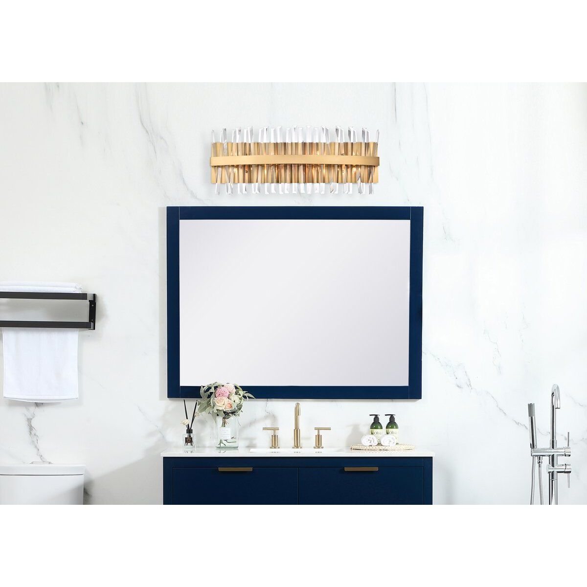 Serephina 8 Light 30 inch Satin Gold Bath Sconce Wall Light