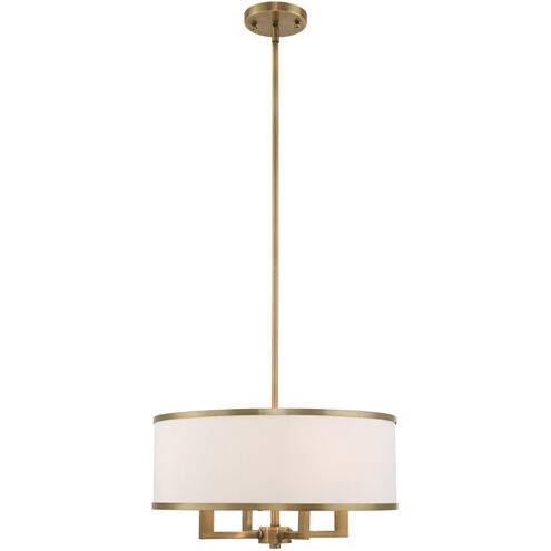 Park Ridge 4 Light 18 inch Antique Brass Pendant Chandelier Ceiling Light