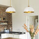 Landry 1 Light 14 inch Matte White and Rubbed Brass Pendant Ceiling Light