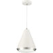 Vintage 1 Light 10 inch White with Polished Nickel Pendant Ceiling Light