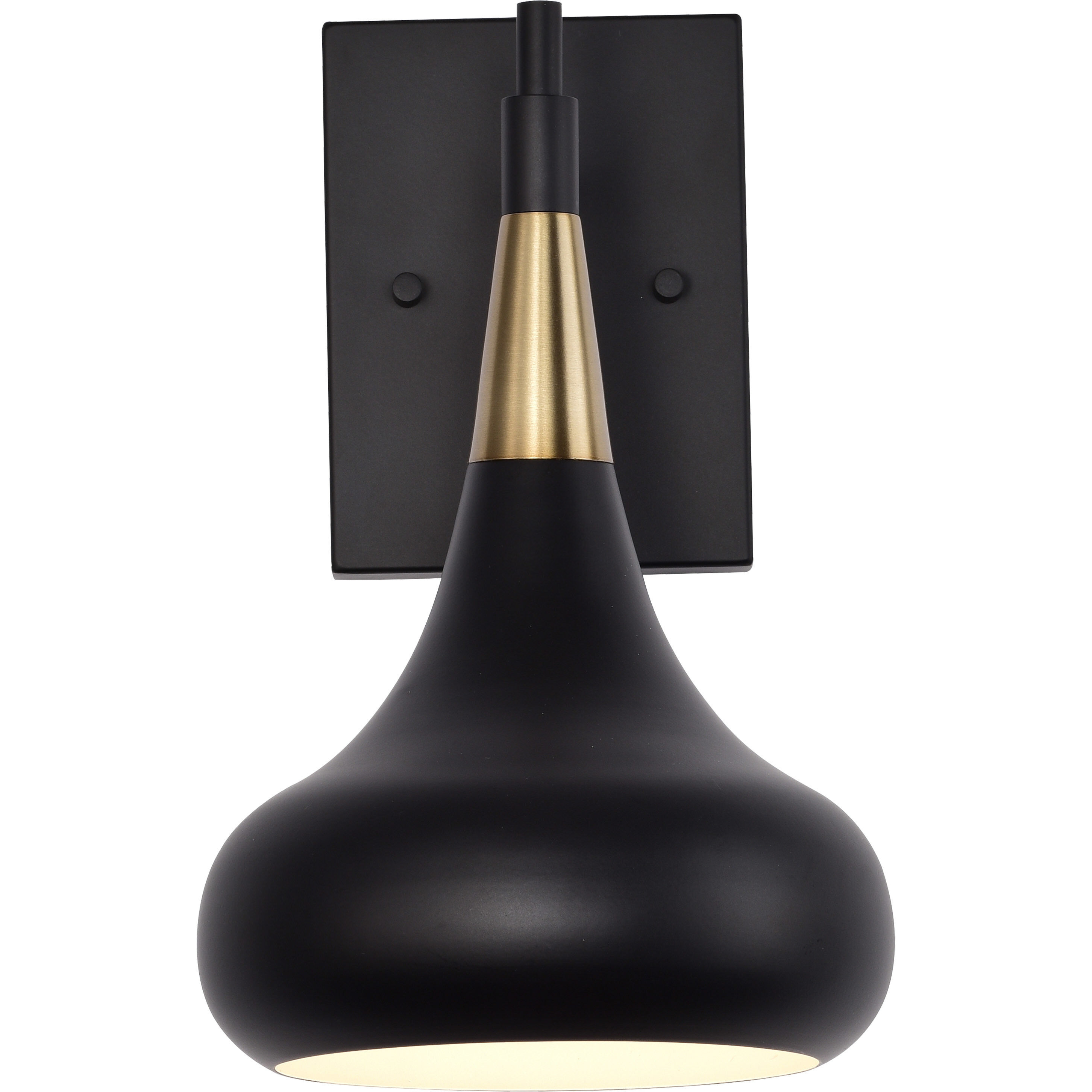 Phoenix 1 Light 7 inch Matte Black/Burnished Brass Bathroom Vanity Lights Wall Light