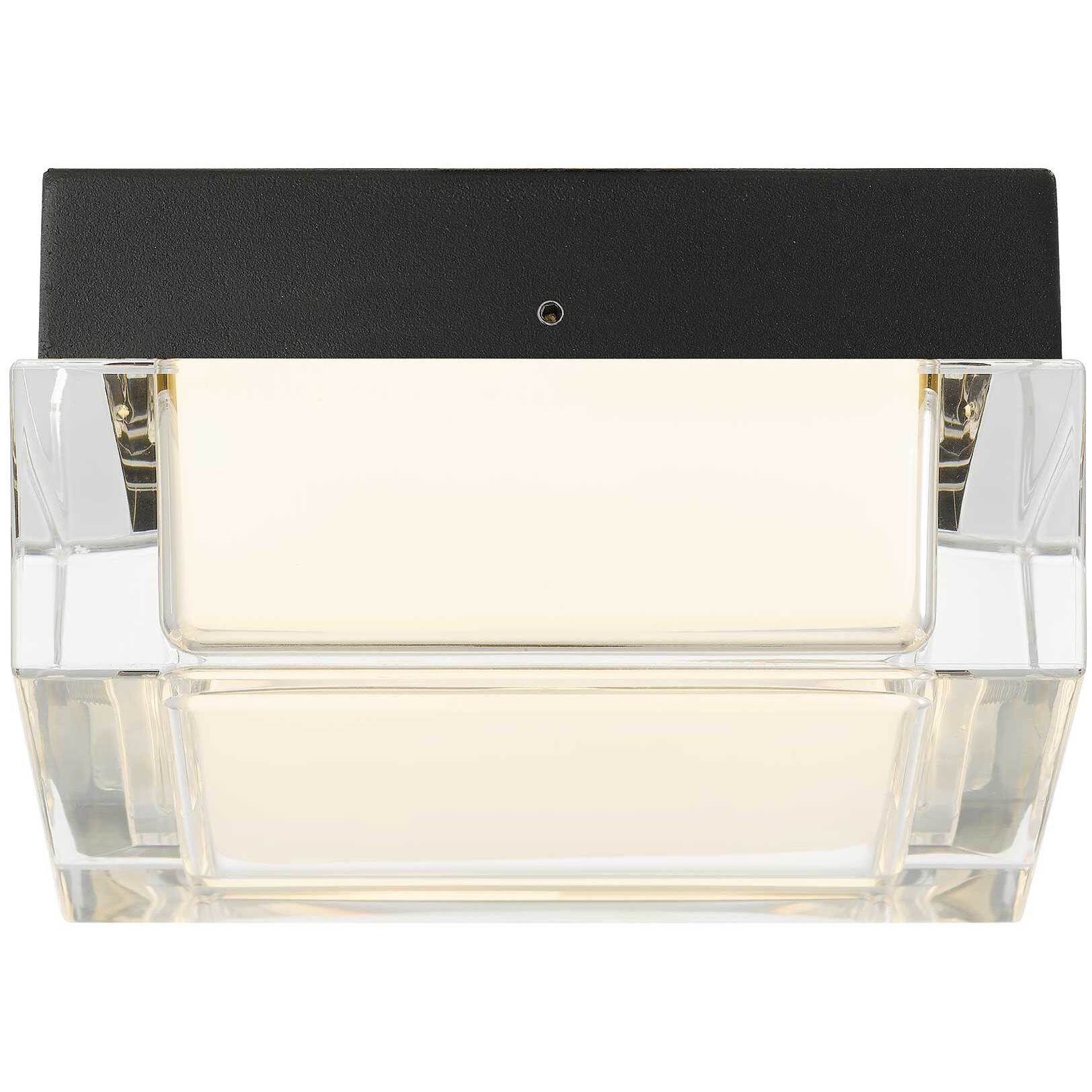 Box LED 5 inch Sand Black Outdoor Flush Mount