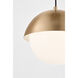 Drew & Jonathan Hyde 1 Light 11.9 inch Satin Brass Pendant Ceiling Light, Medium