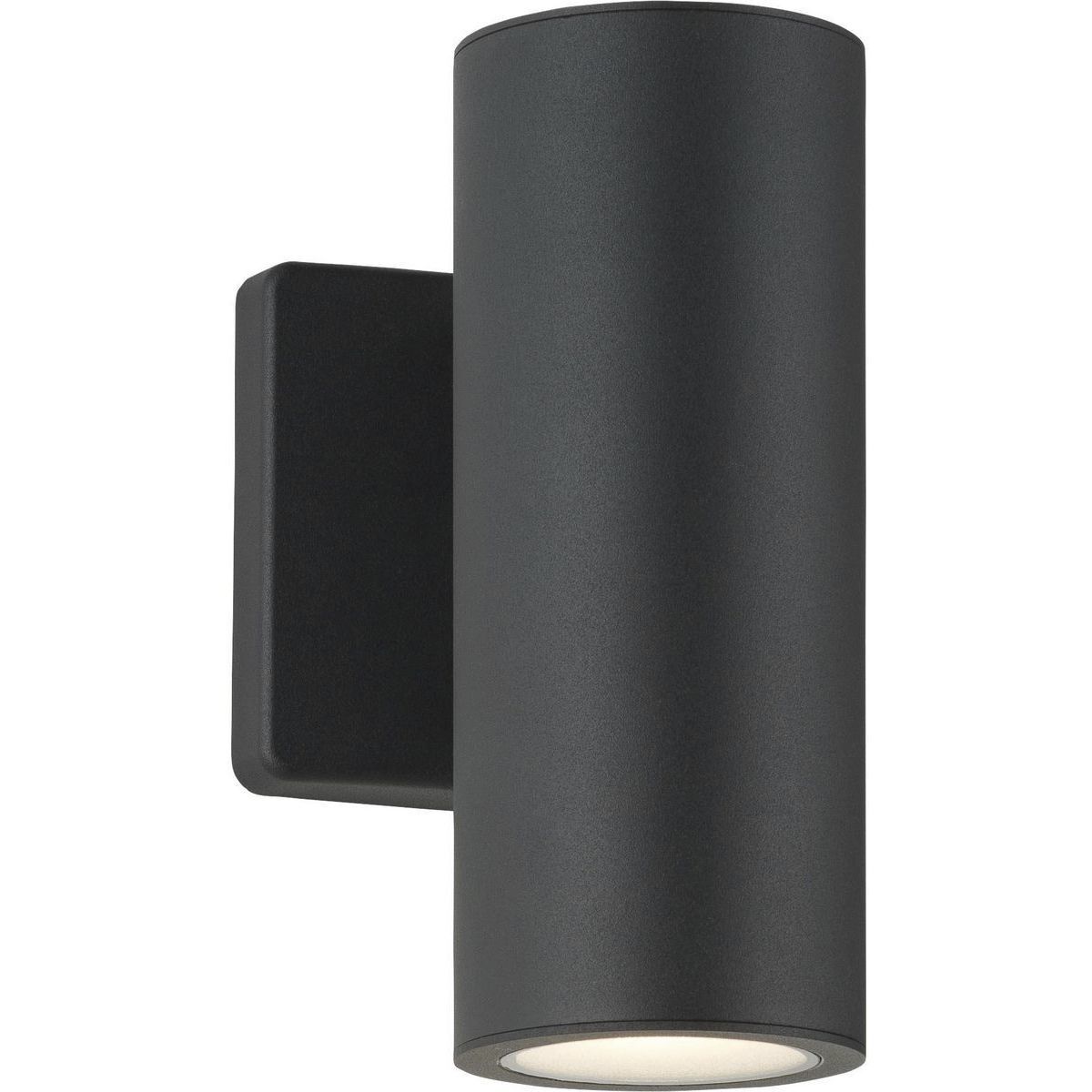 Cylinders LED 8.25 inch Black Outdoor Wall Mount Up/Down Cylinder, Progress LED