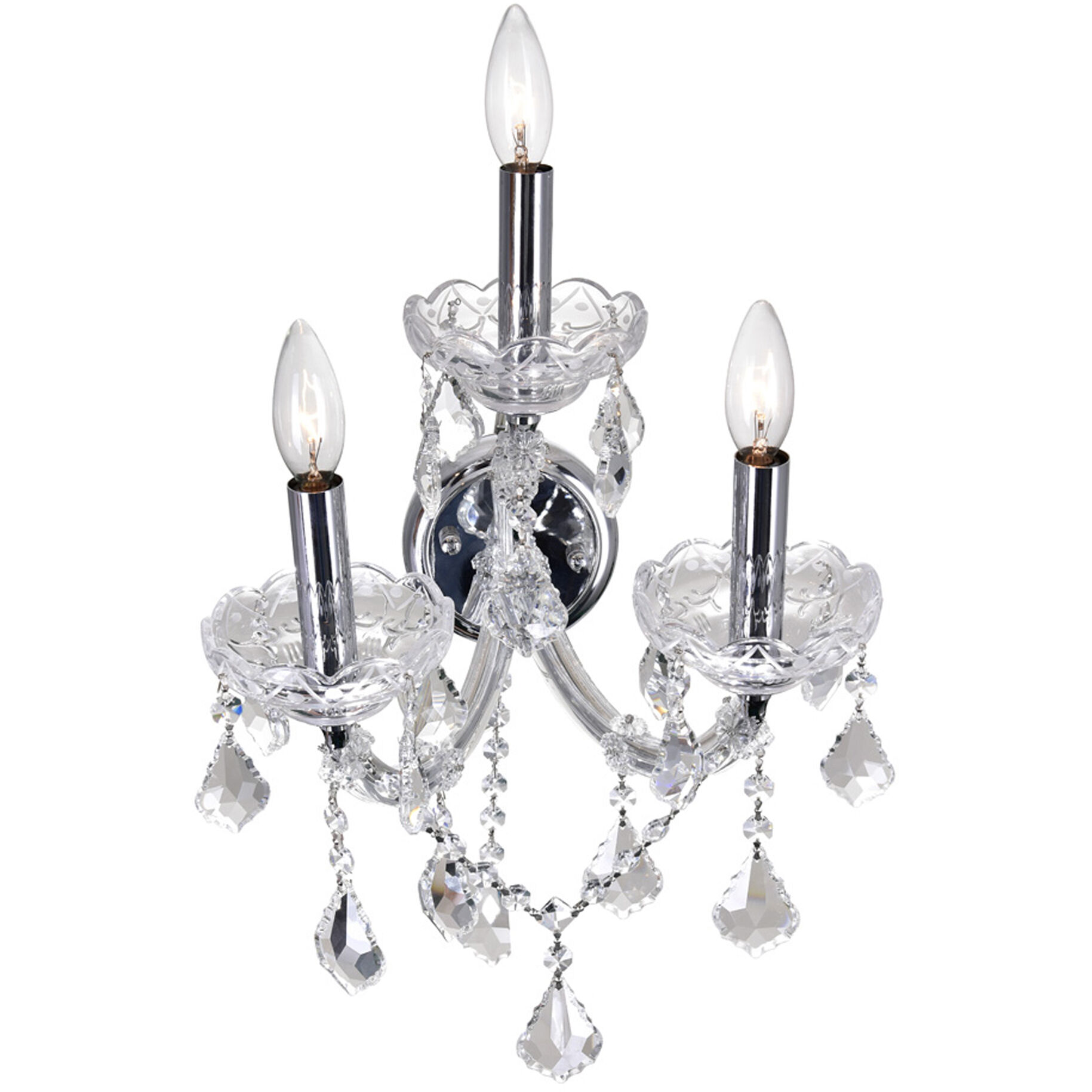 Maria Theresa 3 Light 12 inch Chrome Wall Light