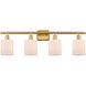 Ballston Cobbleskill LED 36 inch Satin Gold Bath Vanity Light Wall Light in Matte White Glass, Ballston