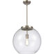 Ballston Athens 1 Light 15.75 inch Brushed Satin Nickel Pendant Ceiling Light in Incandescent, Seedy