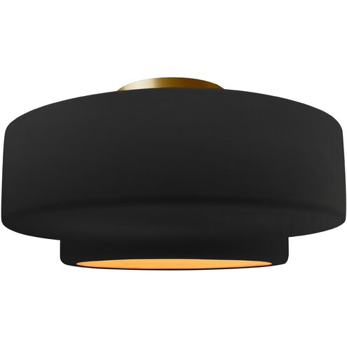 Radiance LED 16.5 inch Carbon Matte Black and Champagne Gold and Brushed Brass Semi Flush Ceiling Light