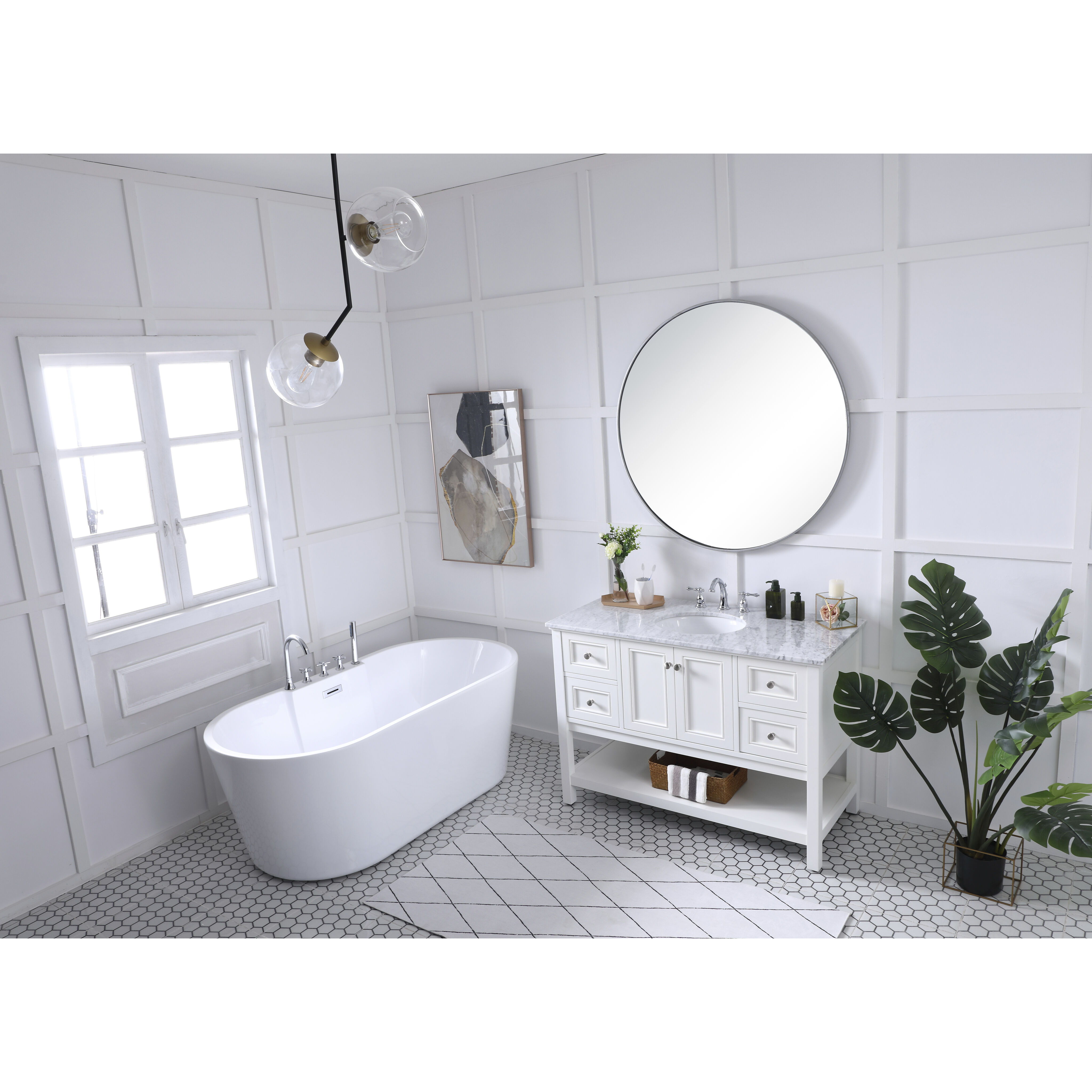 Metropolis 48 X 22 X 34 inch White Vanity Sink Set