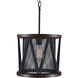 Parsh 1 Light 13 inch Pewter Drum Shade Mini Chandelier Ceiling Light
