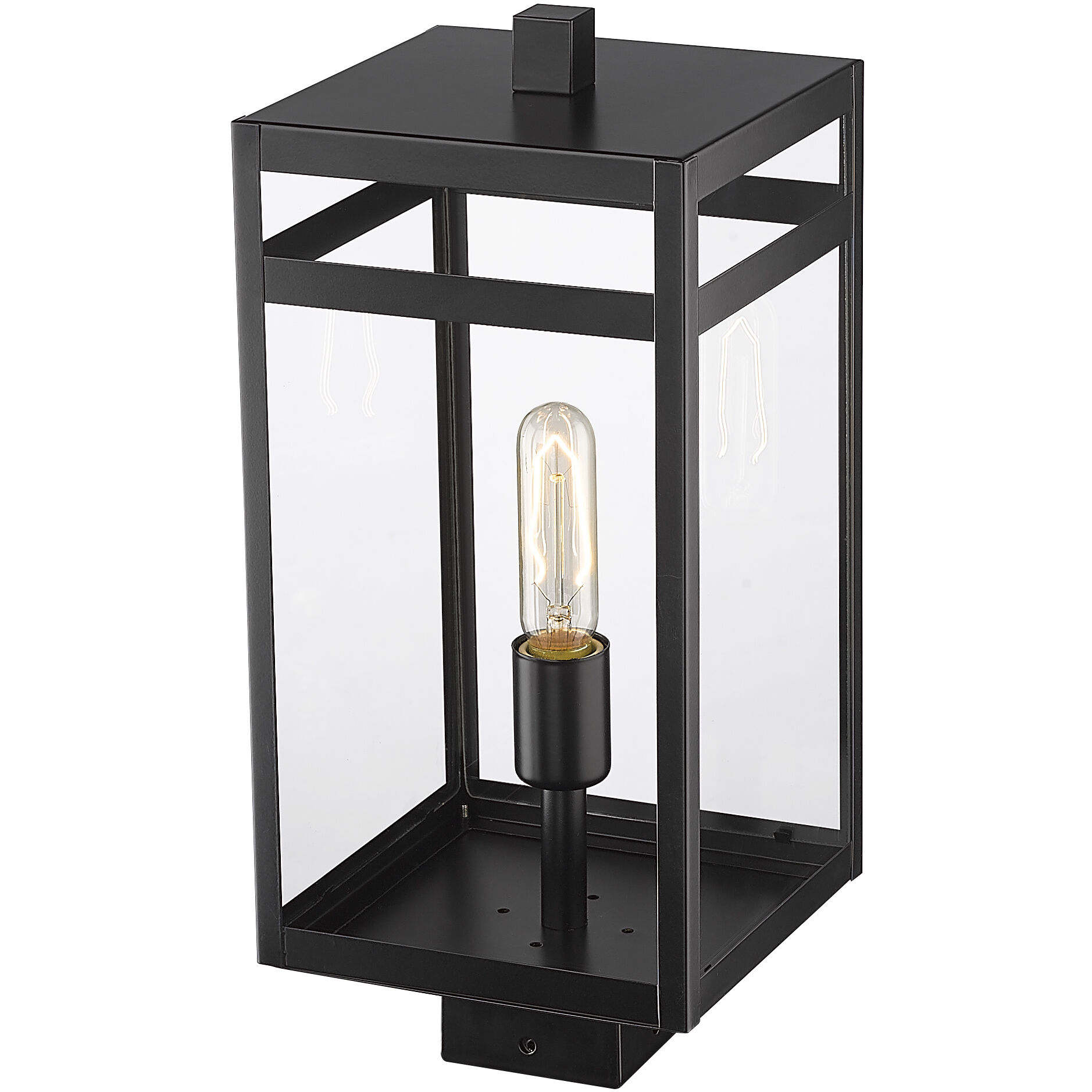 Nuri 1 Light 17.5 inch Black Outdoor Post Mount Fixture