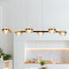 Milano Series Linear Chandelier Ceiling Light in Antique Brass, Artisan Collection