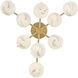 Selene 9 Light 30 inch Lacquered Brass Semi-flush Mount Ceiling Light
