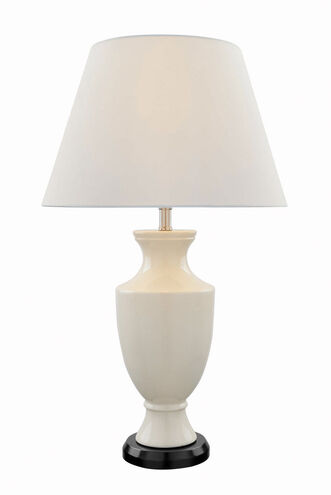 Lite Source Pesach 1 Light Table Lamp in Ivory with Off-White Fabric Shade LS-21428IVY