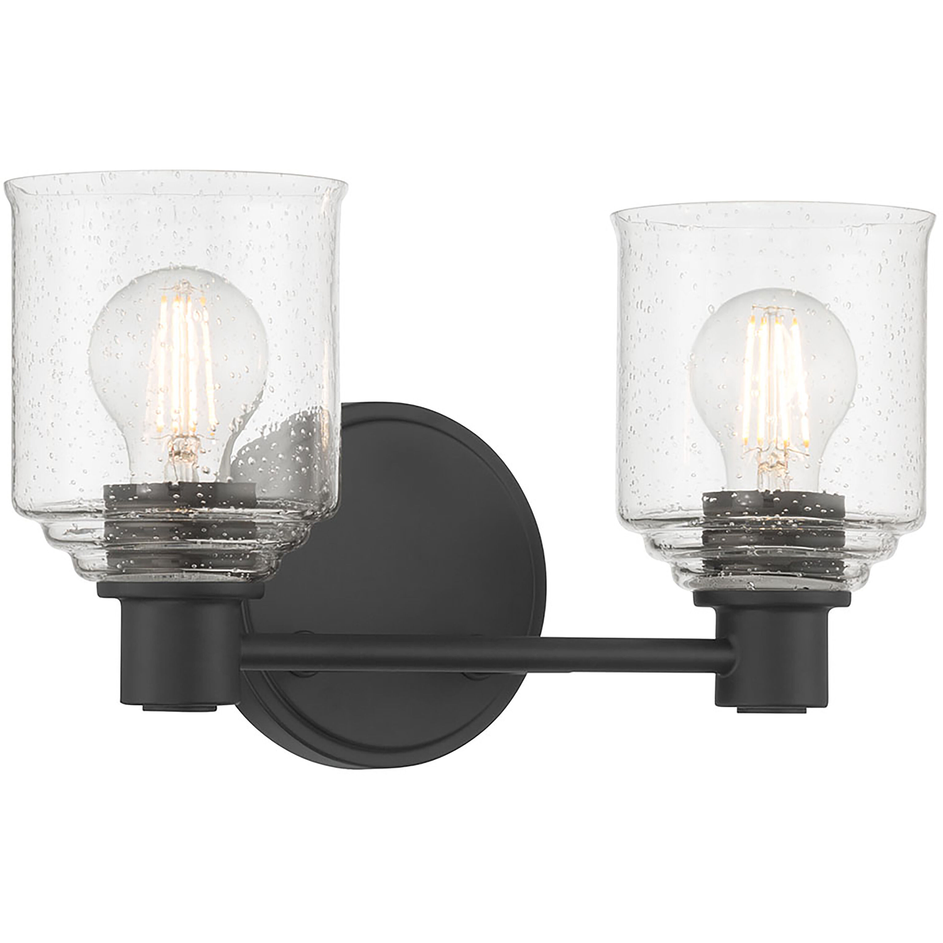 Vessair 2 Light 14 inch Matte Black Bathroom Vanity Light Wall Light