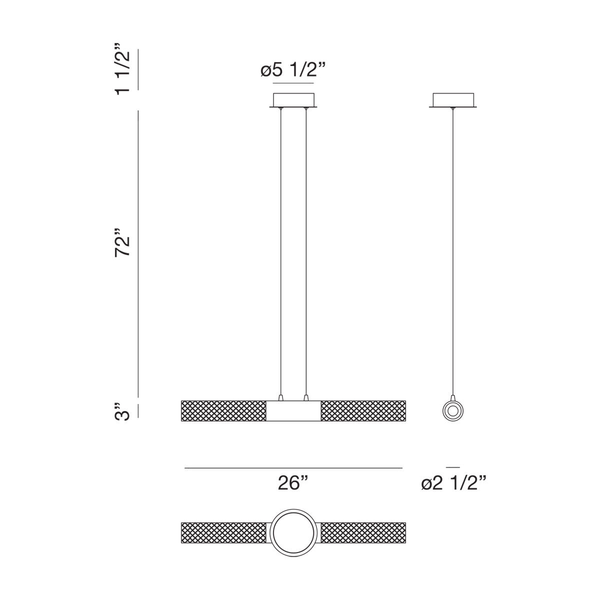 Crossley LED 3 inch Chrome Pendant Ceiling Light