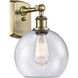Ballston Athens 1 Light 8 inch Antique Brass Sconce Wall Light in Incandescent, Seedy Glass, Ballston
