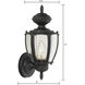 Park Avenue 1 Light 12 inch Black Outdoor Sconce