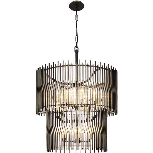 Park Row 14 Light 32 inch Matte Black and French Gold Chandelier Ceiling Light