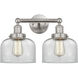 Bell 2 Light 15.5 inch Brushed Satin Nickel Bath Vanity Light Wall Light